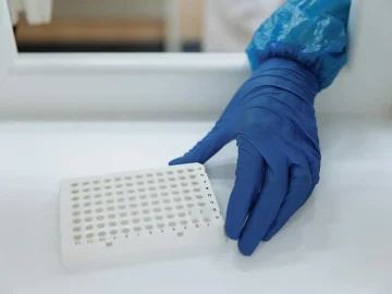 Dutch virologist examining samples as part of the hantavirus airborne investigation in a laboratory setting