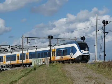 Aerial view of northern Netherlands landscape where the Lelylijn rail project route is planned