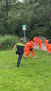 Amsterdam Police Play Chase Game With Children in Overtoomsesluis