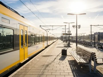 Dutch train platform used to illustrate a cheap summer train pass in the Netherlands