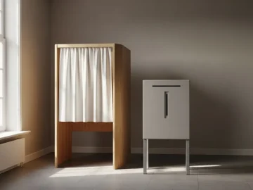 Dutch polling station used to illustrate voter turnout among citizens with a migration background