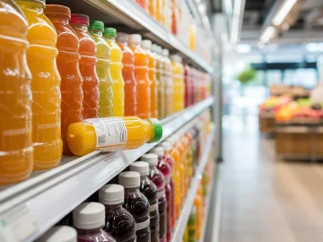 Supermarket fruit drinks used to illustrate vague fruit claims on product packaging