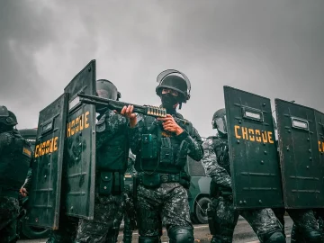 Dutch riot police intervention during World Cup unrest